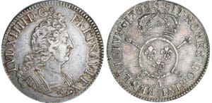 Louis XIV (1643-1715) - ½ écu aux insignes - 1702 A (Paris) flan réf