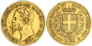 Italie - Vittorio Emanuele II (1849-1861) - 20 lire 1857 (Turin)
