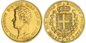 Italie - Carlo Alberto - 20 lire 1844 (Turin)