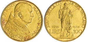 Italie - Vatican - Pie XI - 100 lire 1933-1934