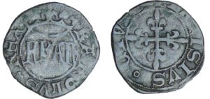 Charles VI (1380-1422) - Denier parisis - 2ème émission à l'O long 11 septembre 1389