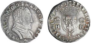Charles IX (au nom d'Henri II) - Teston - 2ème type - 1561 L (Bayonne)