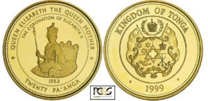 Tonga (île) - Couronnement de la reine Elisabeth II - 20 pa'anga 1999
