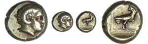Asie mineure - Lesbos - Mytiléne - 1/6 de statère d'électrum (450-330 av. J.-C.)
