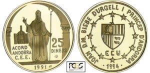 Principauté d'Andorre - 25 diners 1991