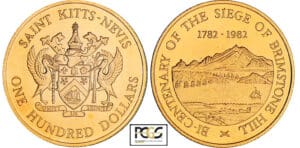 Saint Kitts & Nevis (île de) - Siège de Brimstone - 100 dollars 1982