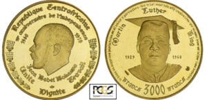 République de Centre Afrique - Martin Luther King - 3000 francs 1970