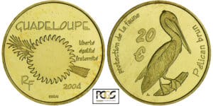 France - Guadeloupe - Protection de la faune - 20 euro 2004 - essai