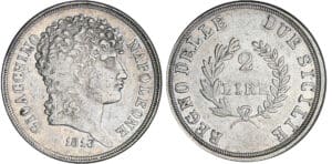Italie - Royaume de Naples et des deux Siciles - Joachim Murat - 2 lire 1813