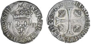 Henri III (1574-1589) - Douzain - 1er type - 1577 S (Troyes)