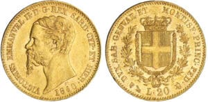 Italie - Vittorio Emanuele II - 20 lire 1860 (Gênes)