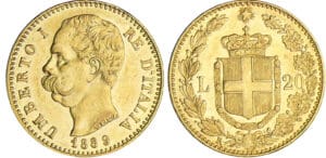 Italie - Umberto I - 20 lire 1889 R (Rome)
