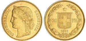 Suisse - 20 francs 1891