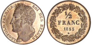 Belgique - Léopold 1er - 1 /2 franc  1833 - Essai en bronze