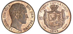Belgique - Léopold 1er - 10  francs  1849 - Essai en bronze