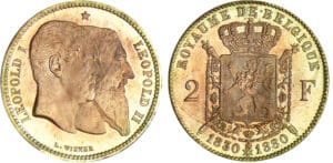 Belgique - Léopold II - 2 francs 1880 - essai en bronze