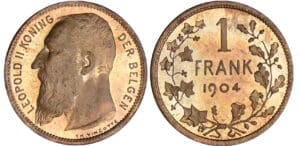 Belgique - Léopold II - 1 franc 1904 - essai en bronze