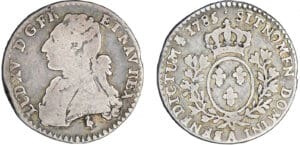 Louis XVI (1774-1792) - 1/10 écu aux branches d’olivier - 1785 A (Paris) légende LUD XV Louis XVI (1774-1792) - 1/10 écu aux branches d’olivier - 1785 A (Paris) légende LUD XV