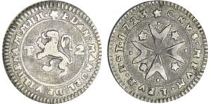 Malte - Antonio Manoel de Vilhena - 2 tari 1723