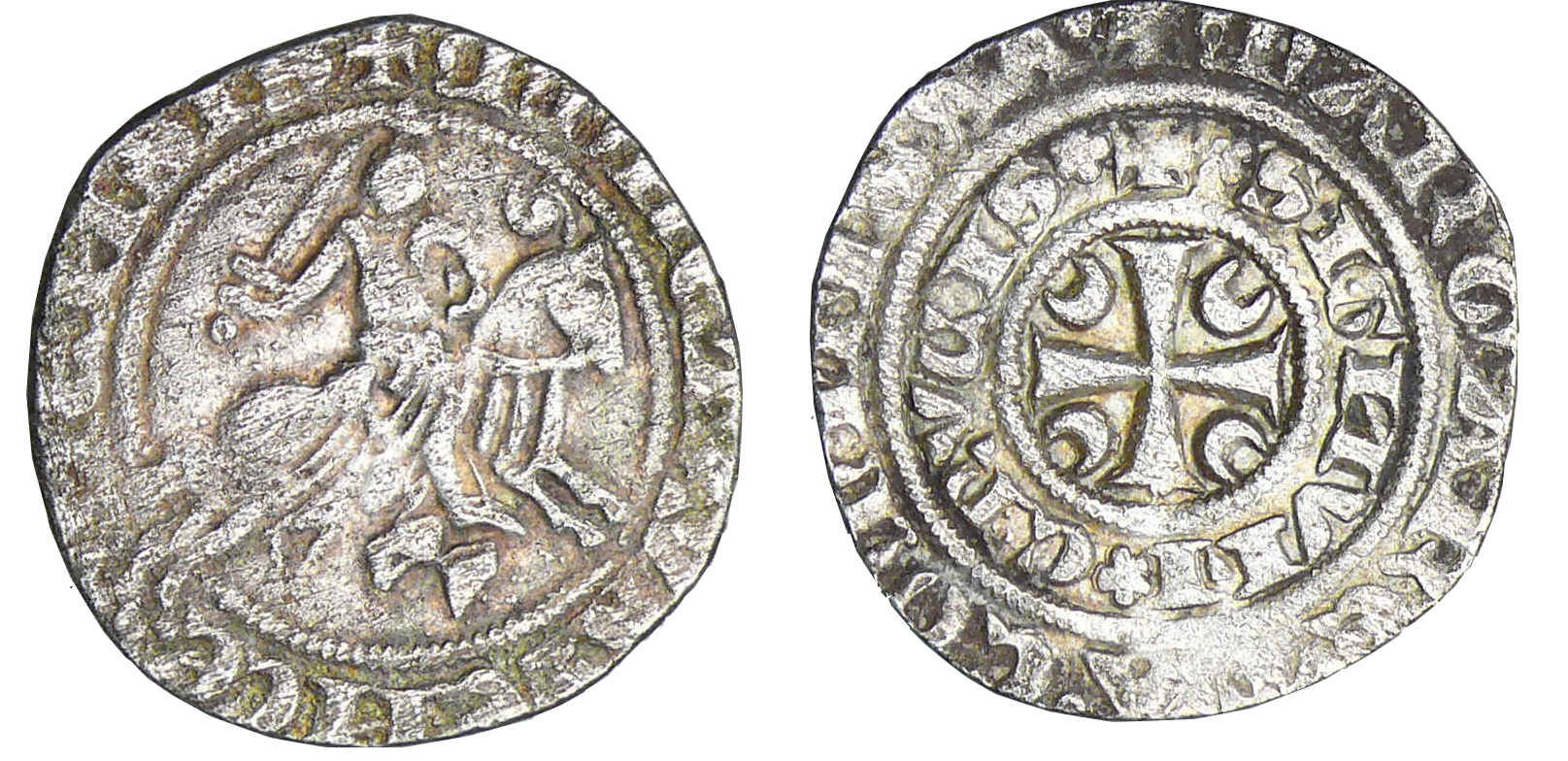 Hainaut - Marguerite de Constantinople - Petit gros au cavalier Hainaut - Marguerite de Constantinople - Petit gros au cavalier
