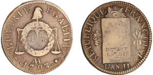 Sol à la balance type FRANCOISE - An II - 1793 AA (Metz) Sol à la balance type FRANCOISE - An II - 1793 AA (Metz)
