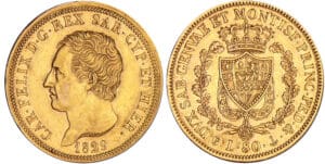 Italie - Sardaigne - Carlo Felice - 80 lire 1829 (Gênes)