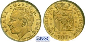 Liechtenstein - Franz Joseph Ier - 10 francs 1946 B