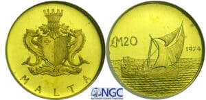 Malte (île de) - 20 pounds 1974