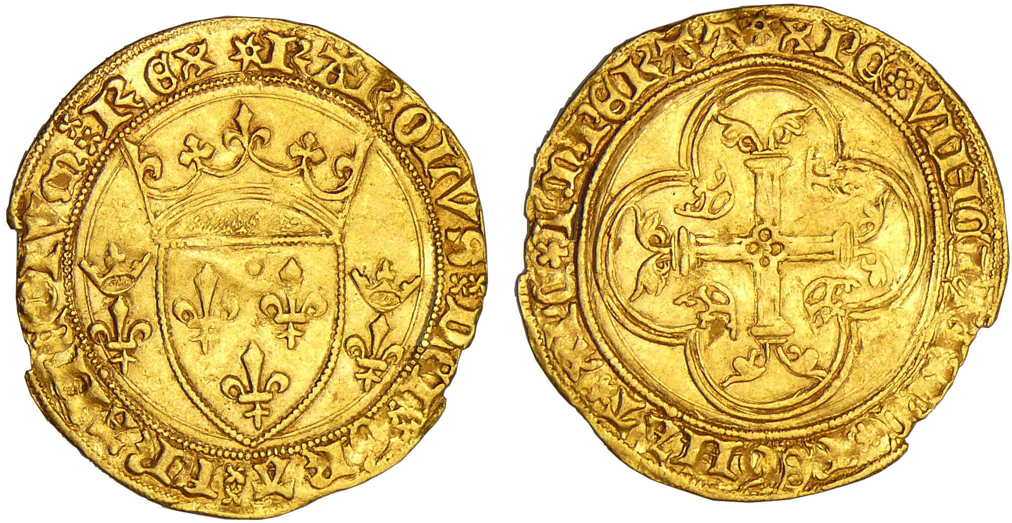 Charles VII (1422-1461) - Ecu d'or à la couronne - Saint-Quentin Charles VII (1422-1461) - Ecu d'or à la couronne - Saint-Quentin