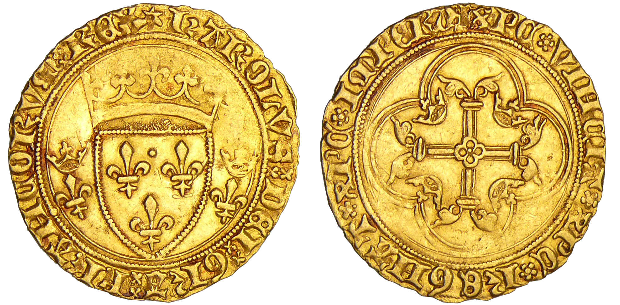 Charles VII (1422-1461) - Ecu d'or à la couronne - Saint-Quentin Charles VII (1422-1461) - Ecu d'or à la couronne - Saint-Quentin