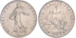 1 franc Semeuse - 1960 grand "0" 1 franc Semeuse - 1960 grand "0"