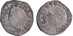 Henri III (1574-1589) - Double tournois - 1587 S (Troyes)