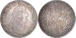 Louis XIV (1643-1715) - ½ écu aux palmes - 1695 K (Bordeaux) flan réf