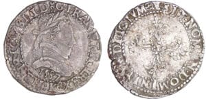Henri III (1574-1589) - Demi-franc au col plat - 1587 K (Bordeaux)