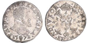 Brabant - Philippe II - Dixième d'écu 1572 (Anvers)