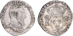 Henri II (1547-1559) - Teston à la tête nue - 5ème type - Sans date et sans lettre d'atelier
