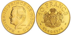 Monaco - Rainier III - 10 francs 1974 - Essai en or