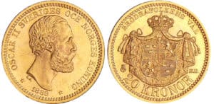 Suède - Oscar II - 20 kronor 1889