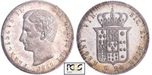 Italie - Naples et Sicile - Francesco II - 20 grana 1859