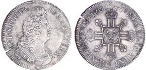 Louis XIV (1643-1715) - Ecu aux 8 L, 2ème type à la tête nue - 1704 A (Paris) flan réf