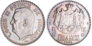 Monaco - Louis II - 5 francs 1945 - Essai en argent