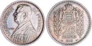 Monaco - Louis II - 20 francs 1945 - Essai en argent