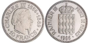 Monaco - Rainier III - 10 francs 1966 - Essai en argent