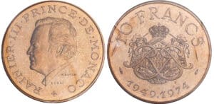 Monaco - Rainier III - 10 francs 1974 - Essai
