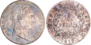 5 francs Napoléon revers empire - 1813 MA (Marseille)
