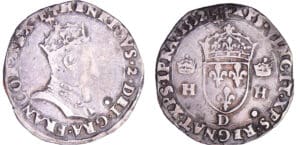 Henri II (1547-1559) - Demi-teston à la tête couronnée - 1552 D (Lyon)