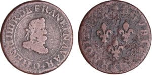 Henri IV (1589-1610) - Double tournois -  D (Lyon) piéfort