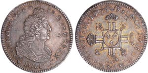 Louis XIV (1643-1715) - ½ écu aux 8 L, 2ème type - 1704 & (Aix) flan réf