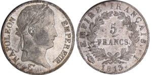 5 francs Napoléon revers empire - 1813 I (Limoges)