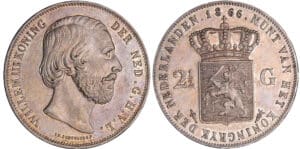 Pays-Bas - Willem III - 2 1/2 gulden 1866
